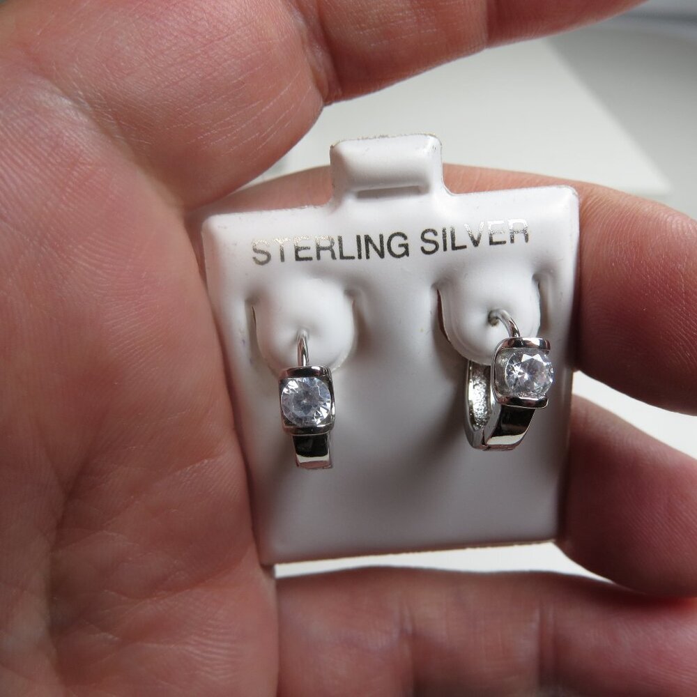 Sterling Silver Earring Hand Crafted Huggies Hoops